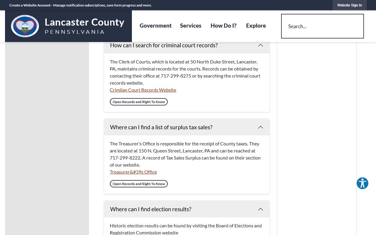 Lancaster County arrest records and criminal court record search FAQ