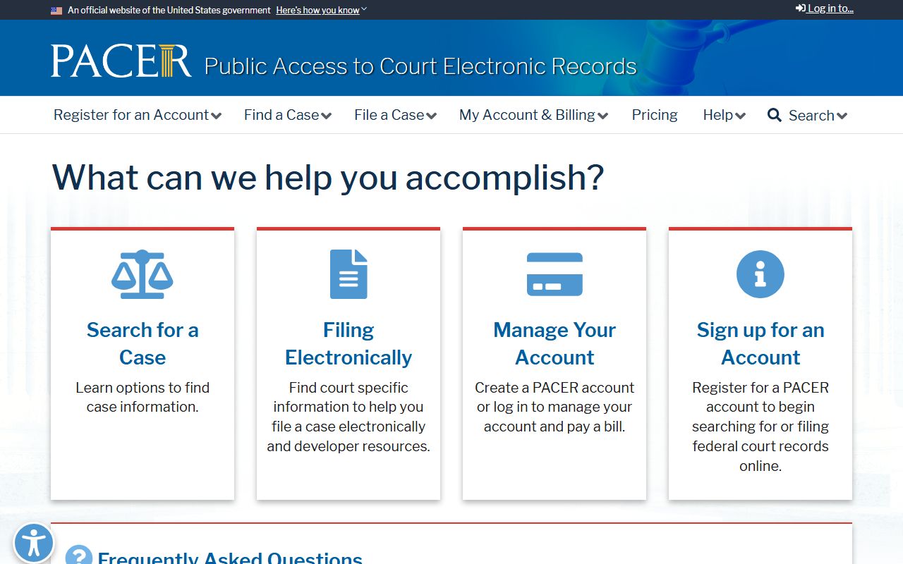 Lancaster County federal public records access through the PACER service center