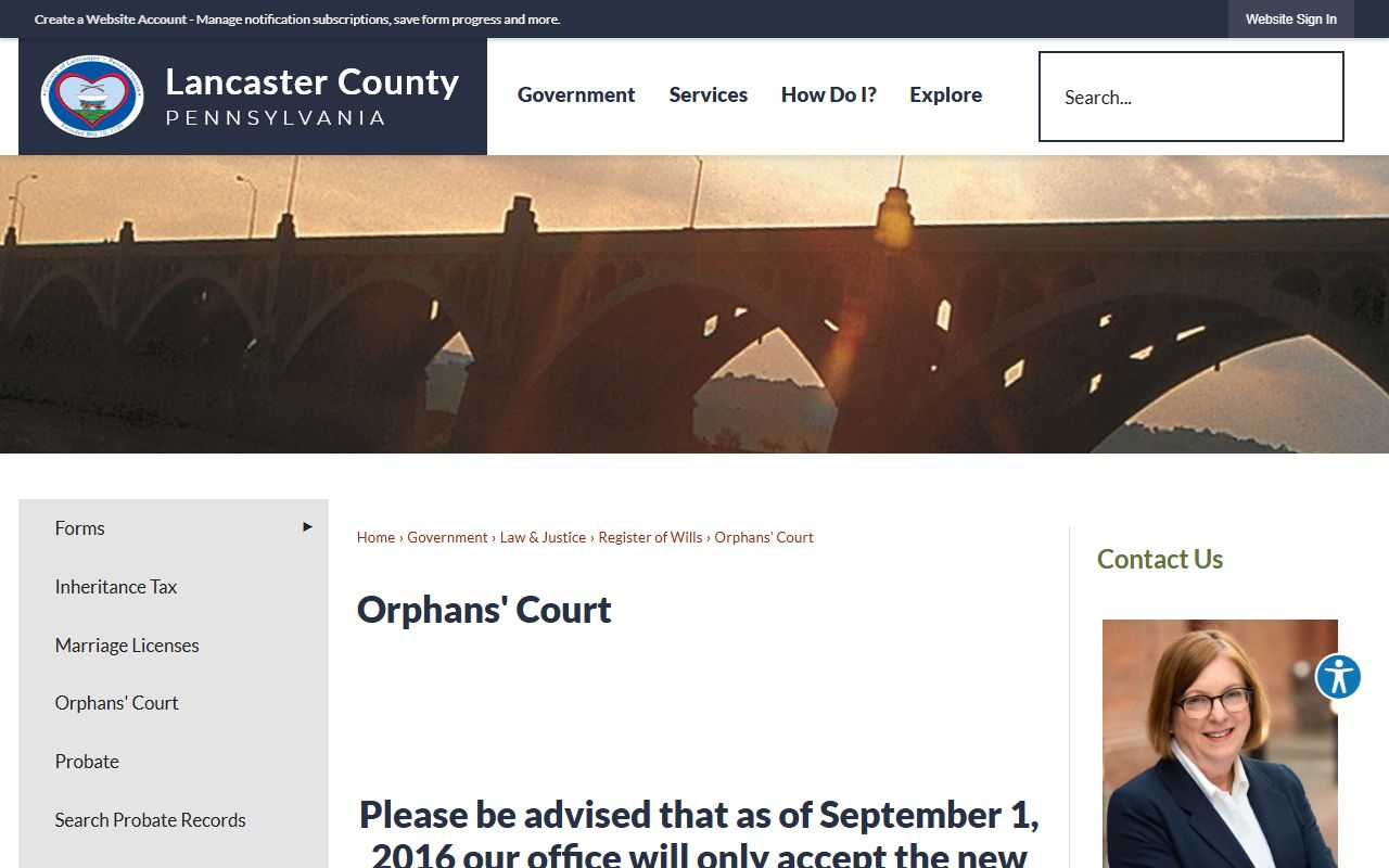 Lancaster County Orphans' Court records and guardianship page