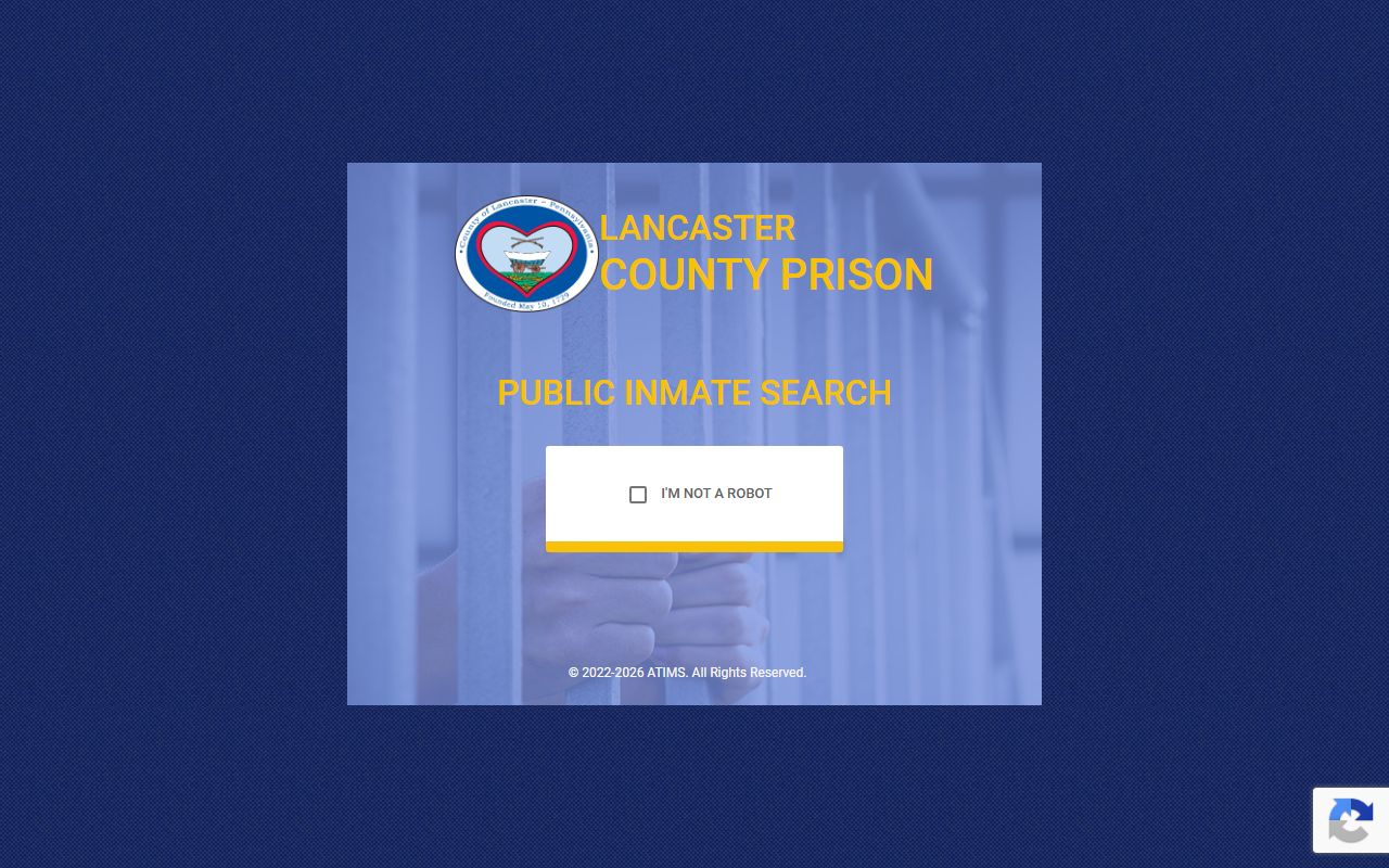 Lancaster County inmate search tool for the county prison jail roster